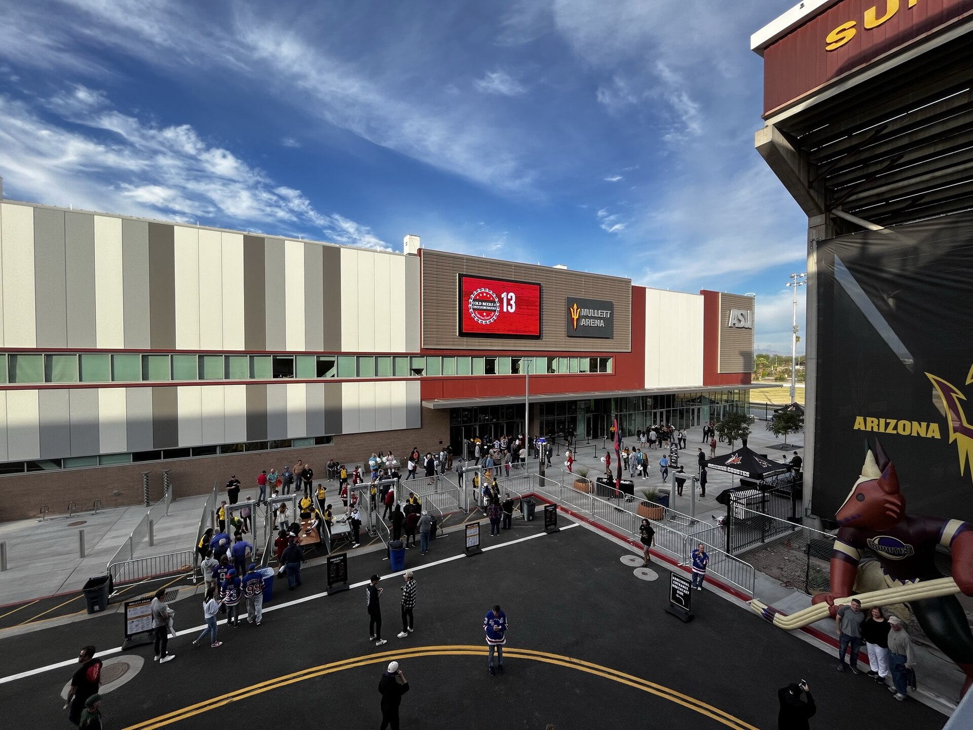 South entrance of Mullett Arena on the ASU Tempe campus