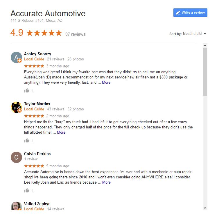 google reviews
